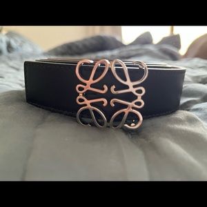 Loewe Anagram black/tan reversible belt sz 100